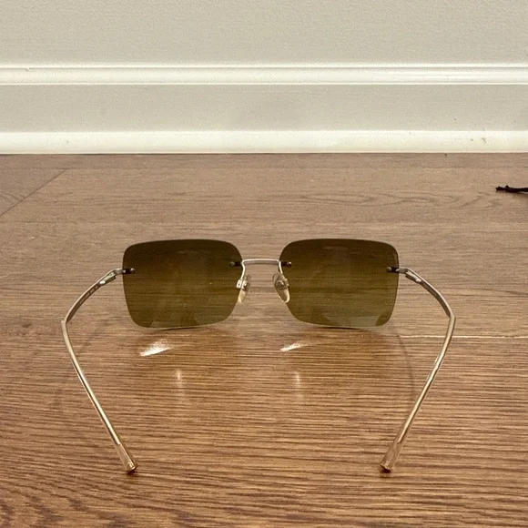 CHANEL Rimless Sunglasses Brown Lenses with Gold Trim - Picture 6 of 7